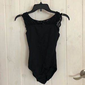 Black lace leotard